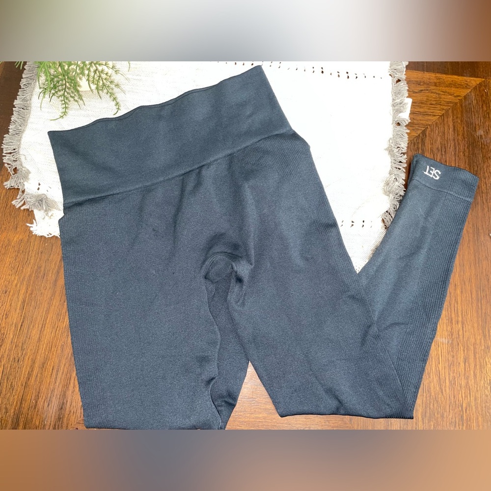 SET Active Sculptflex Seamless Leggings Gray Small High Waist